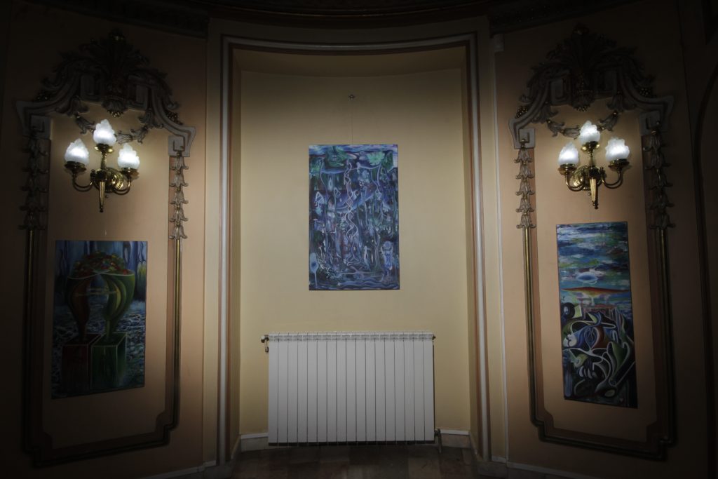 Picturi de Daniel Gaciu pe pereții sălii decorate, Cercul Militar Național, București