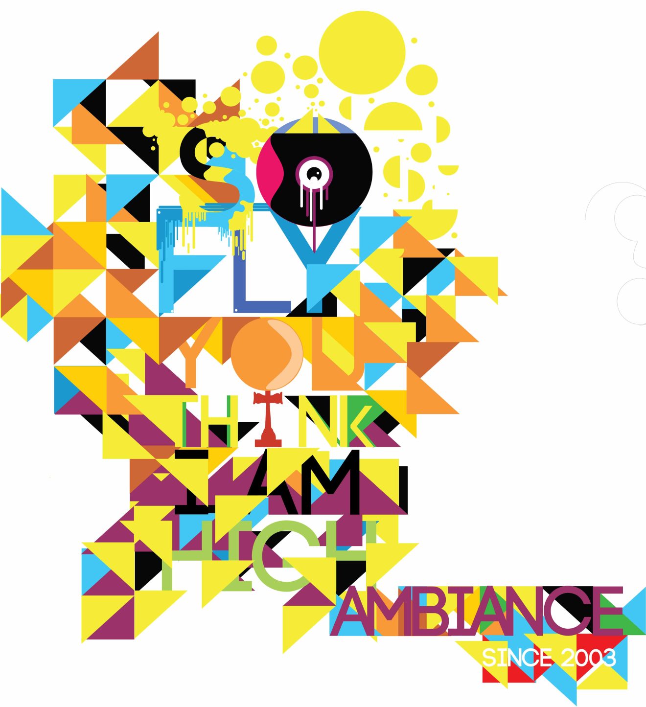 Colorful geometric poster design with the word “Ambiance”